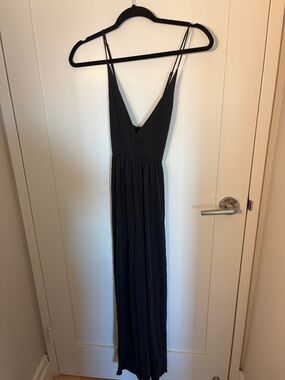 Urban Outfitters Black V-Neck Spaghetti Strap Jumpsuit